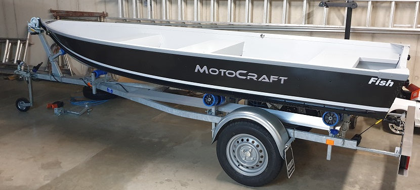 Motocraft Fish boot + trailer LAATSTE STUK!